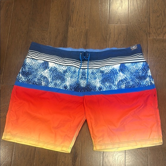 NWT Roundtree & Yorke Gradient Blue and Orange Men's Swim Shorts- 4XB - Picture 1 of 6